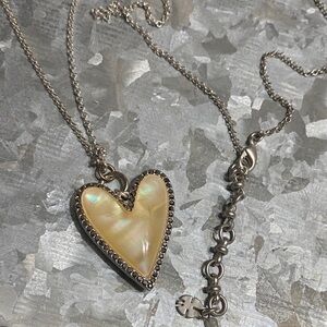 Lucky Brand MOP Heart Pendant Necklace